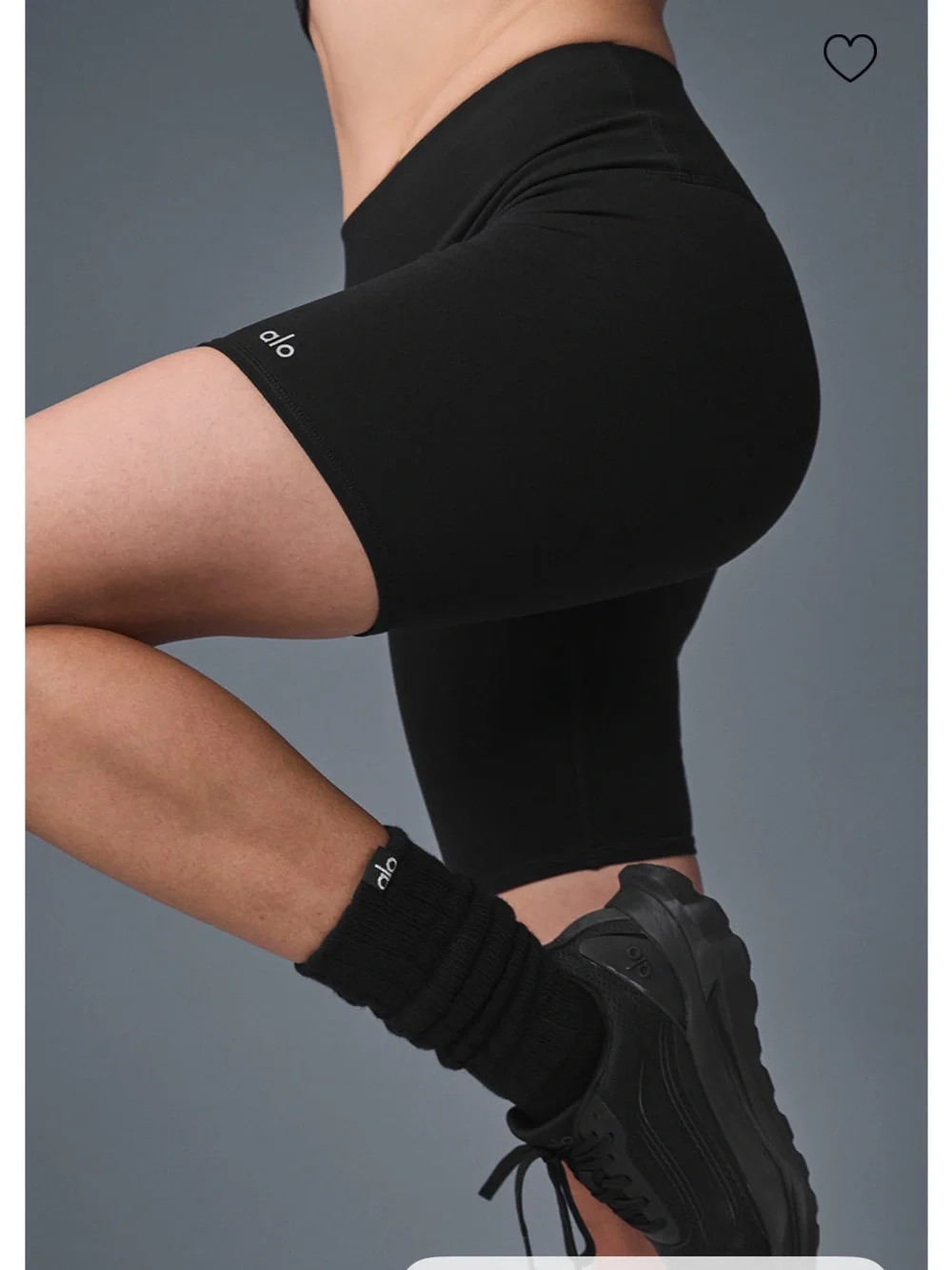 ALO High-Waist Biker Short - Black 7”